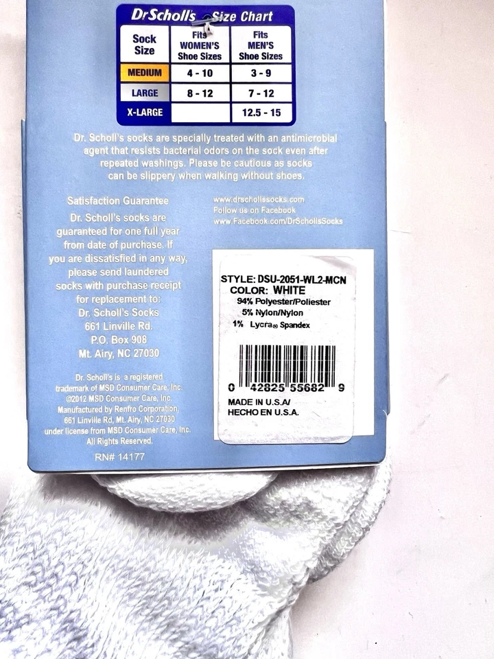 Calcetines tobilleros circulatorios Dr Scholls para diabetes hombre-mujer talla 7-12 grandes 2 pares Foto 4 de 4
