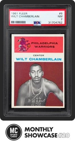 WILT CHAMBERLAIN PSA 7 1961 FLEER #8 ROOKIE CARD RC NEAR MINT