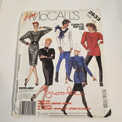 Vintage McCall's 2633 Sewing Pattern Womens 6-8 Dress Tunic Skirt Pants 1980s