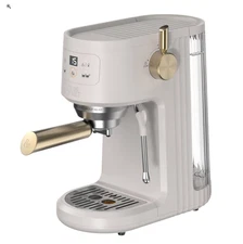 Thyme & Table Barista Mini Espresso Machine with 15-Bar Pressure - Sand White