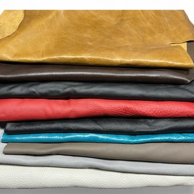 Pick your colors:  Cowhide Large Leather Scraps (remnants) 2 lb Bag