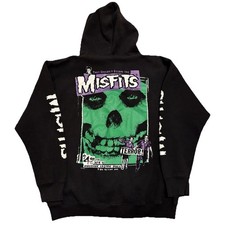 Vintage Misfits Terror Zip Up Hooded Sweatshirt Punk Rock Fits Medium 90s