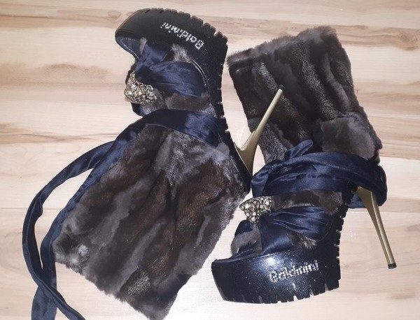 Women Baldinini Boots Brown Fur 37.5