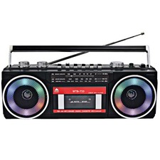 Retro 80's Cassette Player Recorder with AM/FM/SW Radio, Bluetooth Boombox, U...