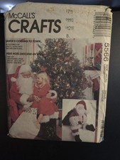 1990's McCall's Santa Claus Costume,Bag,Doll Pattern 5566 Size L UNCUT 42-44