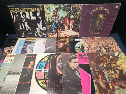 20 VINYL RECORD LOT ROLLING STONES + BUFFALO SPRINGFIELD + CCR + THE BAND +