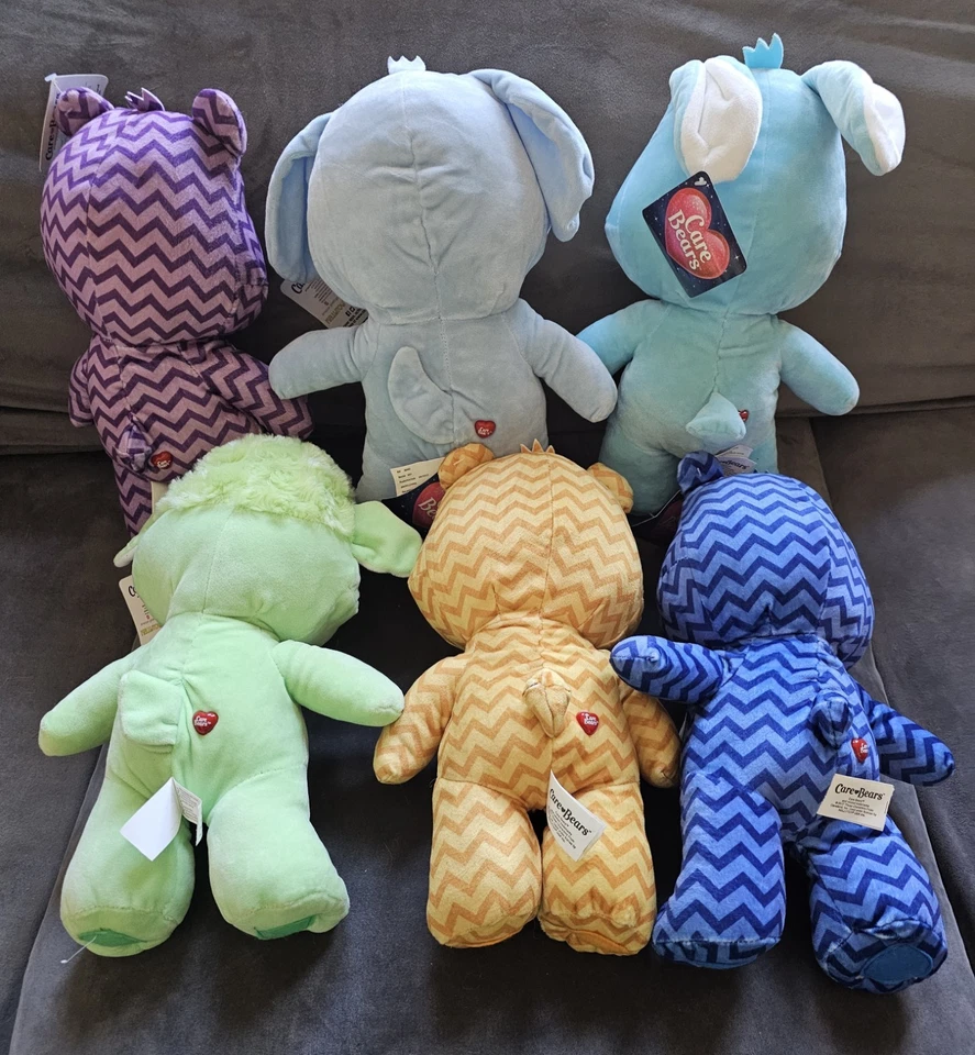 Lote de 6 juguetes de peluche Kellytoy 2017 12 pulgadas Chevron Zigzag Care Bear nuevos con etiquetas Foto 2 de 4