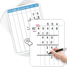 24 Pack Long Division Whiteboard for Kids Teaching Multiplication Double-Side...
