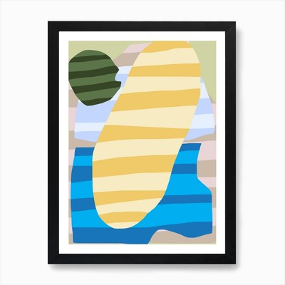 Abstrakte Streifen Minimal Collage 12 gerahmte Wandbilder Poster Leinwanddruck Bild