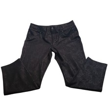 Simply Vera Vera Wang Skinny Pants Womens XXL Black Snakeskin Embossed Stretch