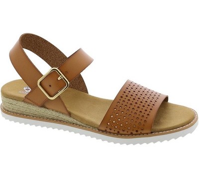 Skechers Bobs NIB Women's Desert Kiss Sandals Sunny Flair Natural Size 10