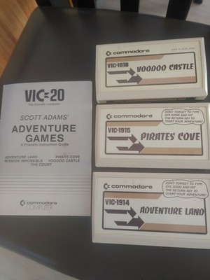 SCOTT ADAMS ADVENTURE GAMES Commodore Vic-20 Voodoo Castle Pirates Cove Land 