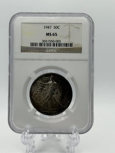 Toned 1947 Walking Liberty Half Dollar NGC MS65