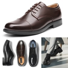 Men's Formal Dress Shoes Lined Plain Toe Lace Up Oxfords Shoes