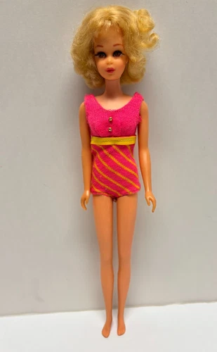 VTG 1969  TNT Francie Mattel doll short flip style blond hair rooted eyelashes