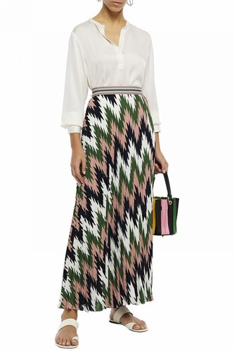 M MISSONI Chevron Zig Zag Long Maxi Skirt in Antique Rose Size IT 42 / US 6 - Picture 3 of 7