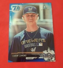 2017 Bowman Draft Caden Lemons 70th Anniversary Blue Chrome Refractor #195/200 