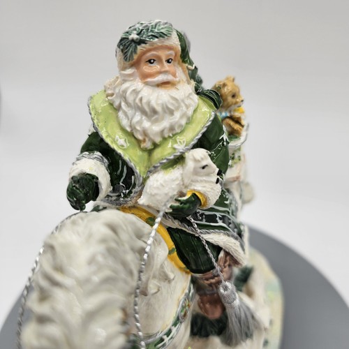 Fitz And Floyd Winter Garden Santa On Horse Musical Here Comes Santa Claus - Picture 3 of 18