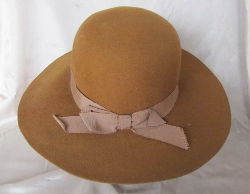 VINTAGE 1970s LADIES BROWN FELT HAT - Picture 3 of 6