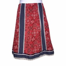 Vintage Reversible Western Denim Paisley Skirt M