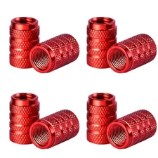 4x Aluminium Car Red Tire Tyre Wheel Air Dust Cover Valve Stems Caps Accessories
