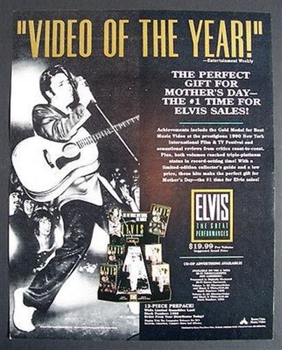 Elvis Presley 1991 Short Print Poster Type Advert, Promo Ad