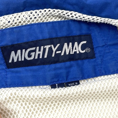 Mighty Mac Windbreaker Vintage Blue/White Reflective Track Jacket Men's Size L - Picture 11 of 19