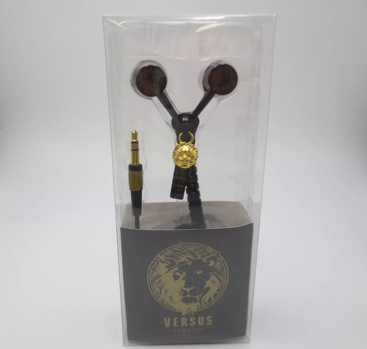 Versus Versace Black and Gold Zipper Earphones