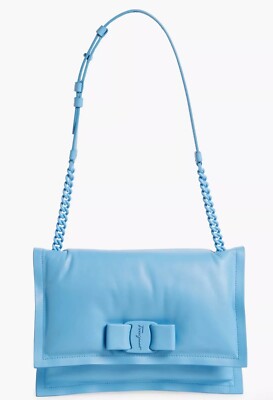 Salvatore Ferragamo Viva Bow Puffy Shoulder Leather Bag In Baby