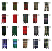 AAR Kilt Flashes Scottish Multi Color Tartans Come Heavy Buckle + Garter