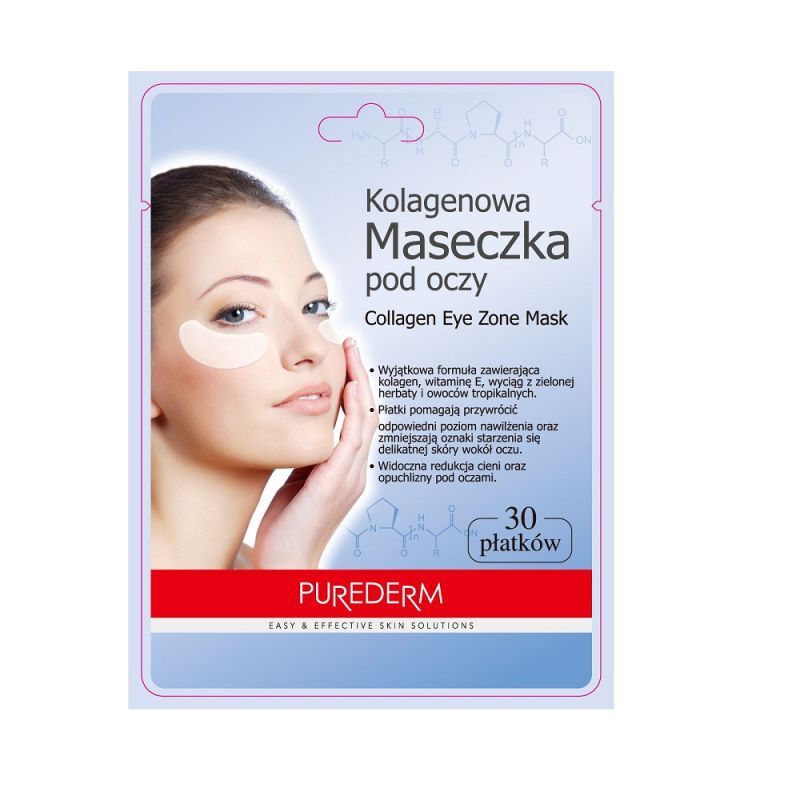 8809052582616 Коллагеновая маска для зоны вокруг глаз PUREDERM kolagenowa maseczka pod oczy 30 шт.