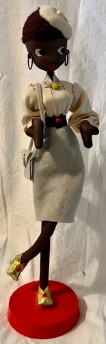 VINTAGE 60's BRADLEY STYLE BIG EYES BLACK FASHION MOD POSE DOLL