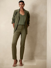 Banana Republic Modern Salon Slim Ankle Pants Olive Green Size 2 NWT