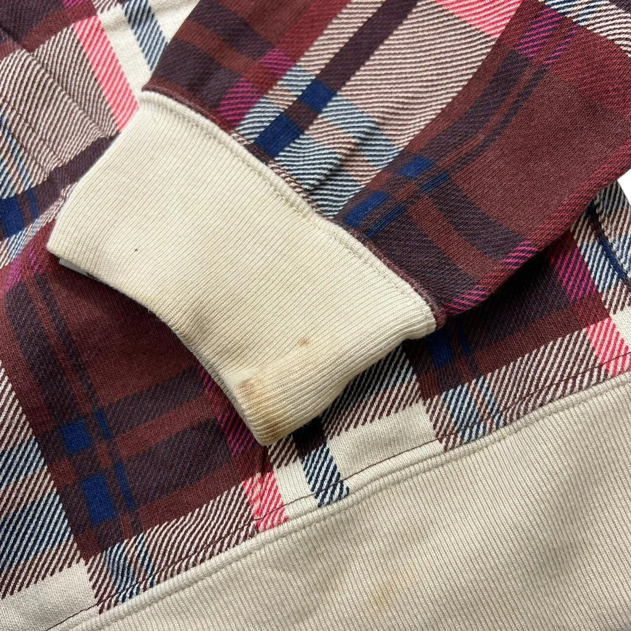 A BATHING APE (BAPE) Felpa con cappuccio e zip a scacchi vintage da donna Bape piccola