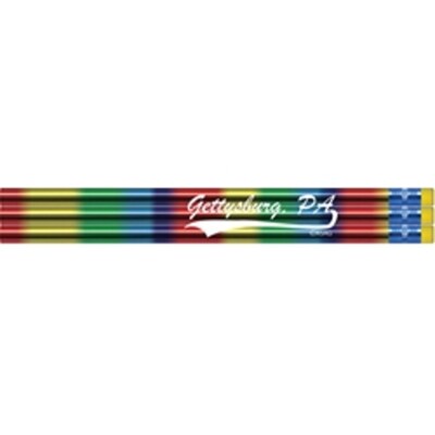 Lot of 3 Gettysburg Pa Rainbow Foil Pencils New