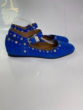 Free People Women's Strap Square Toe Mystic Mary Jane Blue Flats Sz 11