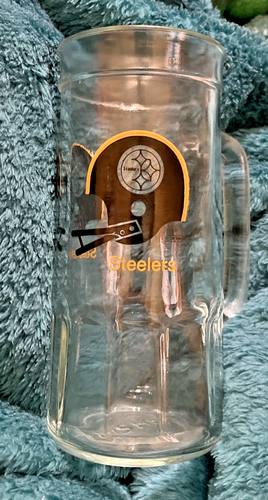 Vintage 7" Pittsburgh Steelers Glas Bierkrug/Stein Fisher 20 NFL Football 1970er