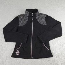 Harley Davidson Jacket Womens Small Black Fleece Metallic Quilted Zip Biker