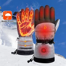 Electric Heated Gloves Winter Warming Thermal Ski Snow Hand Warm Windproof