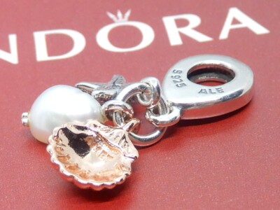 Genuine Pandora Treated Freshwater Pearl Starfish & Shell Dangle