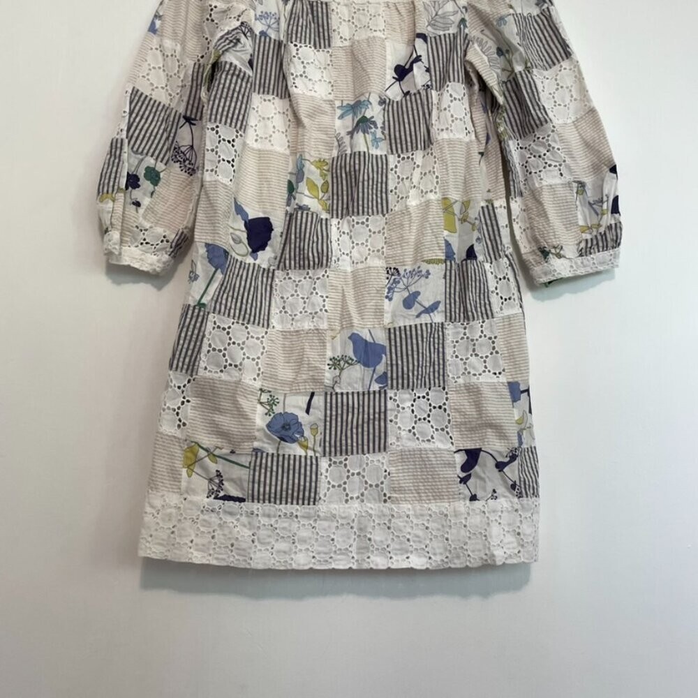 THREAD SOCIAL White Patchwork Striped Floral Seer… - image 3