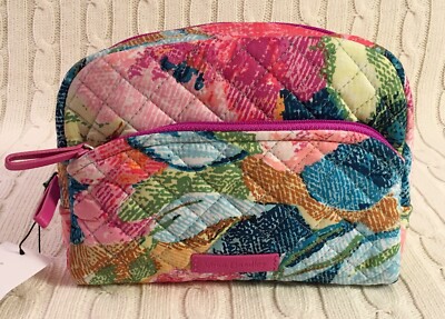 Vera Bradley Iconic Medium Cosmetic Bag Superbloom Travel Quilted NWT