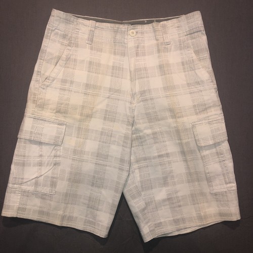 Pantalones cortos de mezclilla de hierro para hombre de carga senderismo pesca talla 33 blancos plateados a cuadros 6 bolsillos - Imagen 4 de 9