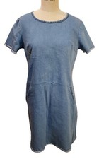 Denim Dress With Frayed Accents Size 6