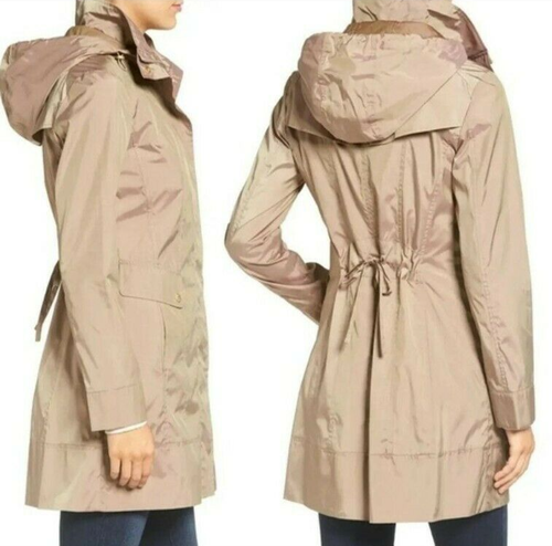 Cole Haan Womens Rain Jacket M Khaki 