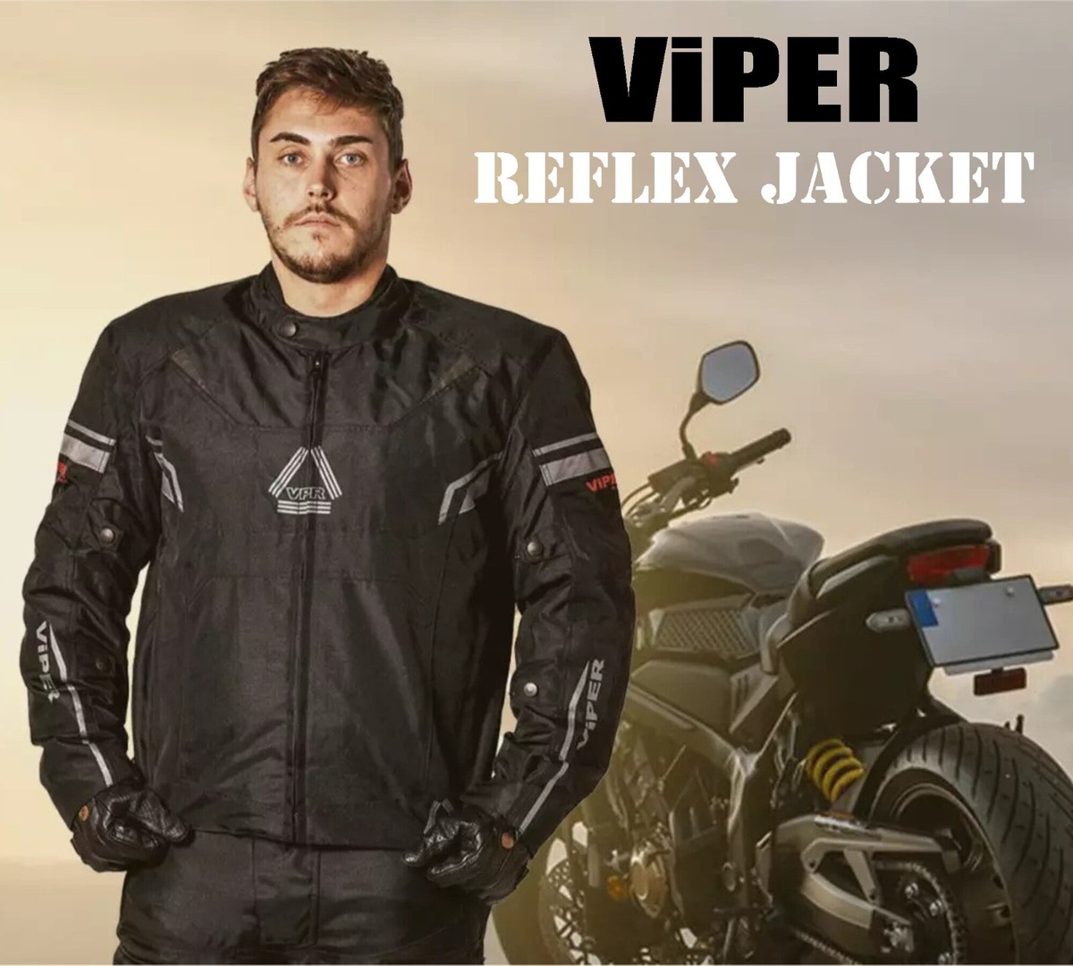 Mens Motorbike Jacket Textile Touring Rider Waterproof Motorcycle ViPER  Reflex
