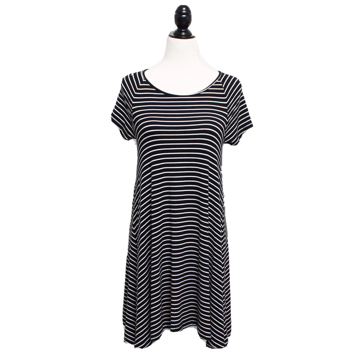 Old Navy Black White Striped Short Sleeve Dress XS