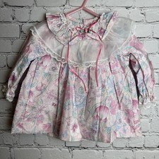 VTG Cradle Togs Girls Dress Floral Lace Frilly Ruffles Bows Size 18 Month BEAUTY