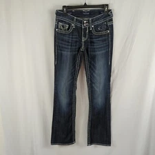 vigoss chelsea bootcut juniors size 3/4 by 33 dark wash jeans blink Mid rise