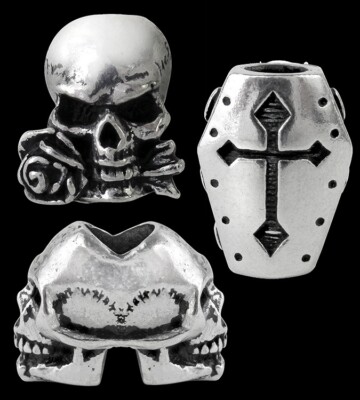Alchemy Gothic Bartperlen - 3er Set - Fantasy Herren Accessoires Haarperlen Haar